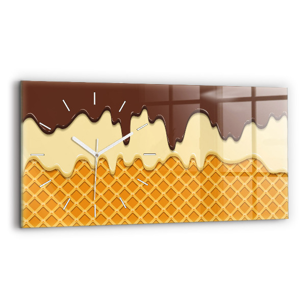 Horloge murale horizontale Gaufre et glace
