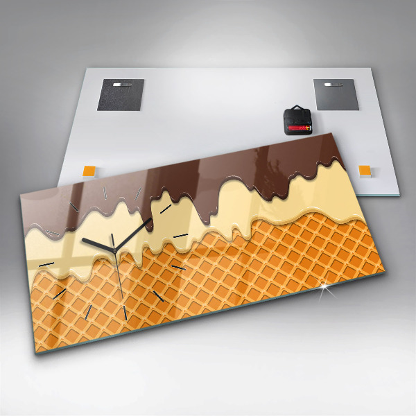 Horloge murale horizontale Gaufre et glace