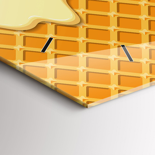 Horloge murale horizontale Gaufre et glace
