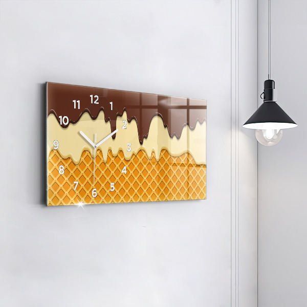 Horloge murale horizontale Gaufre et glace