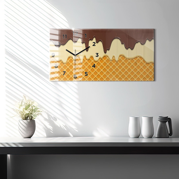Horloge murale horizontale Gaufre et glace