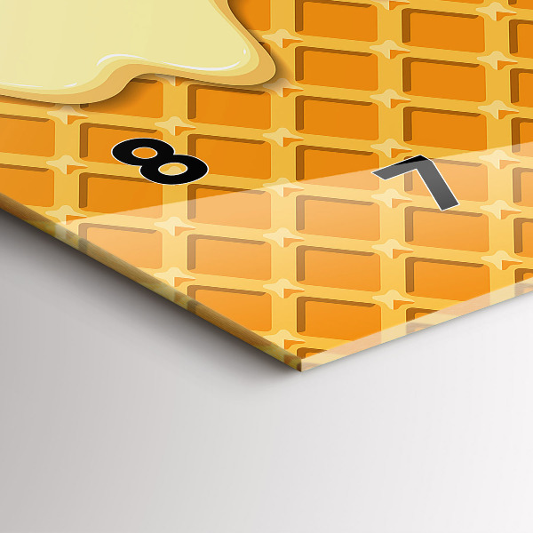 Horloge murale horizontale Gaufre et glace