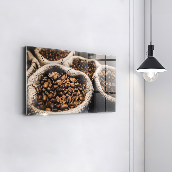 Horloge murale horizontale Sacs de café