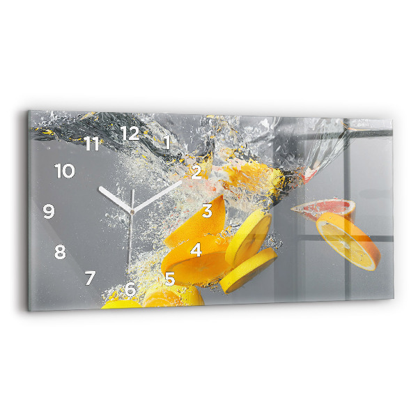 Horloge murale horizontale 'Agrumes dans l''eau'