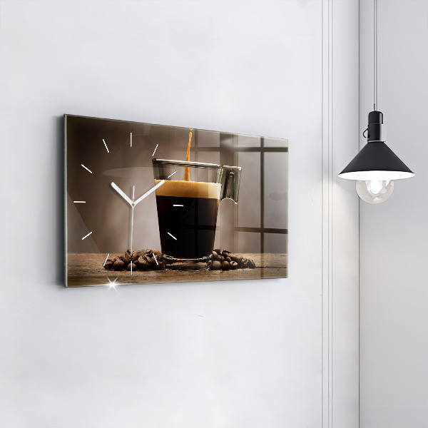 Horloge murale horizontale Une tasse de café