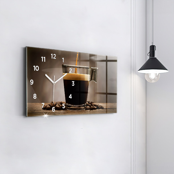 Horloge murale horizontale Une tasse de café