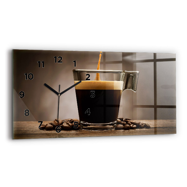 Horloge murale horizontale Une tasse de café