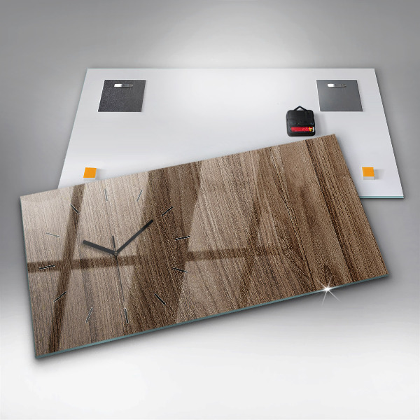 Horloge murale horizontale Bois foncé