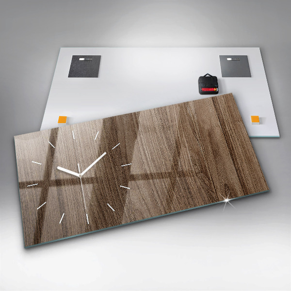 Horloge murale horizontale Bois foncé