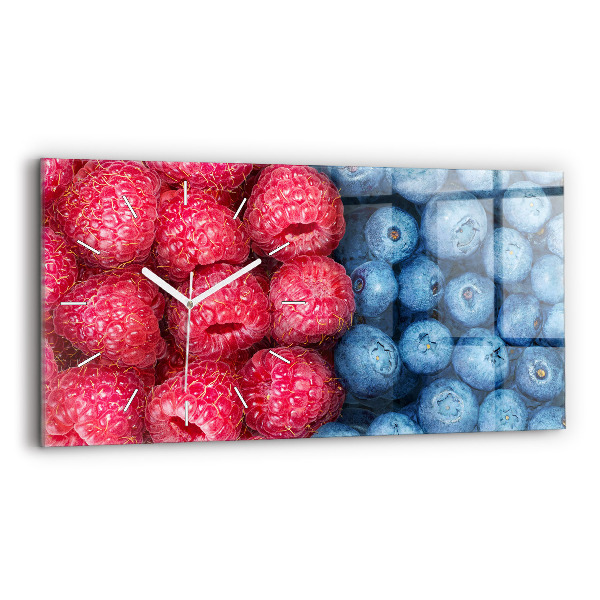 Horloge murale horizontale Myrtilles et framboises