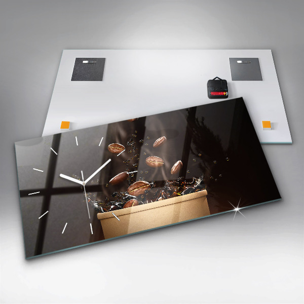 Horloge murale horizontale Café chaud