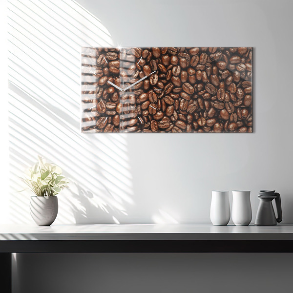 Horloge murale horizontale Café en grains