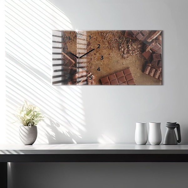 Horloge murale horizontale Barres de chocolat