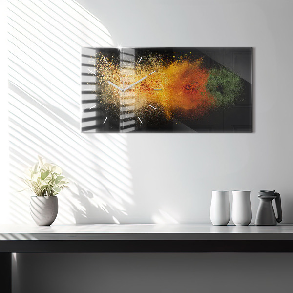 Horloge murale horizontale Épices dispersées