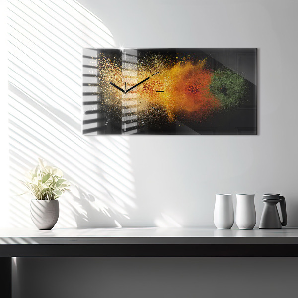 Horloge murale horizontale Épices dispersées