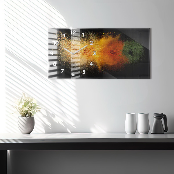 Horloge murale horizontale Épices dispersées