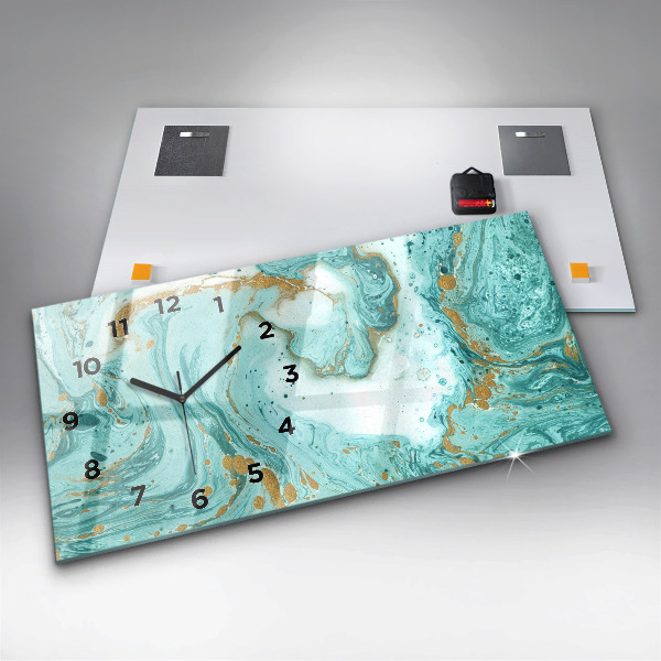 Horloge murale horizontale Texture de marbre