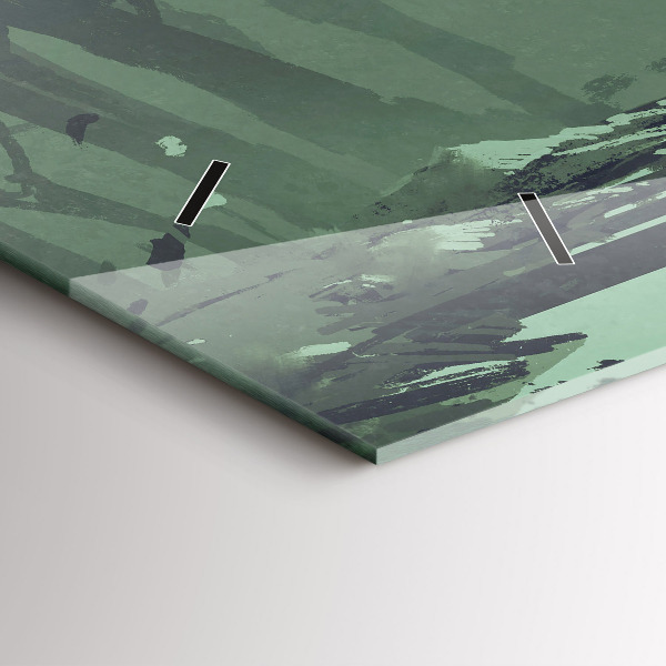 Horloge murale horizontale Samouraï dans la forêt