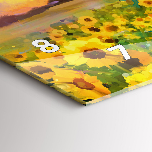 Horloge murale horizontale Champ de tournesols