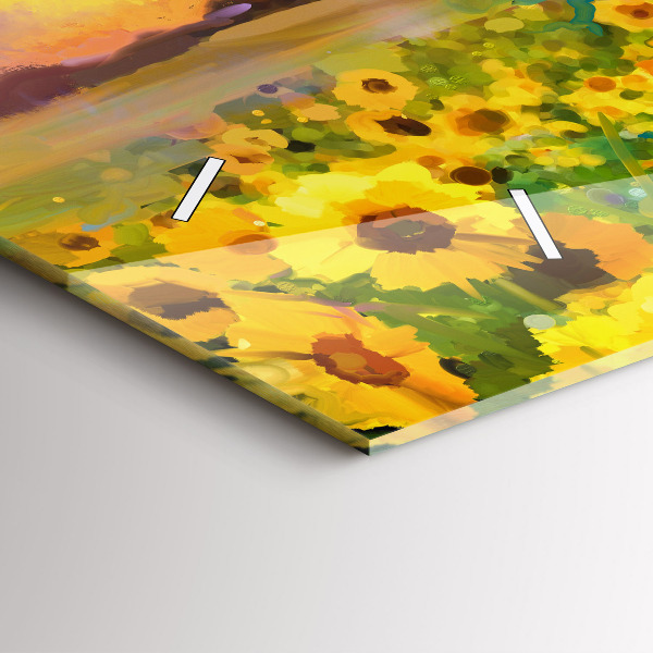 Horloge murale horizontale Champ de tournesols