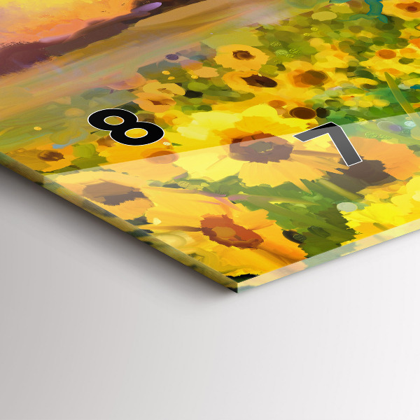 Horloge murale horizontale Champ de tournesols