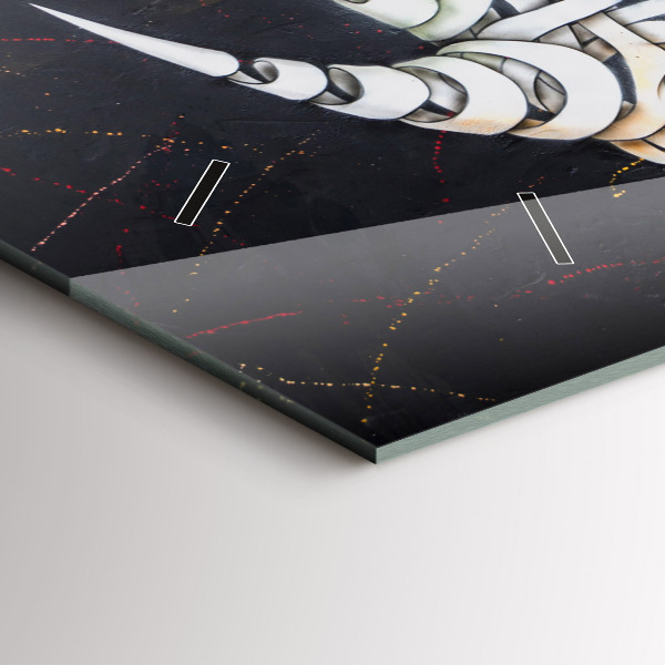 Horloge rectangulaire horizontale Rhinocéros abstrait