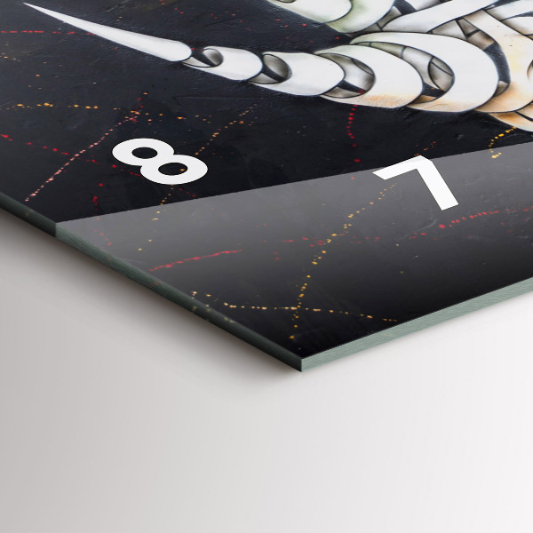 Horloge rectangulaire horizontale Rhinocéros abstrait