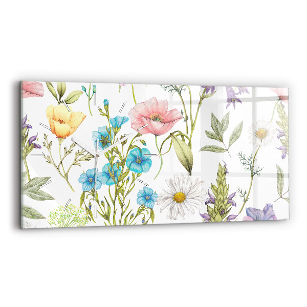 Horloge rectangulaire horizontale Composition florale