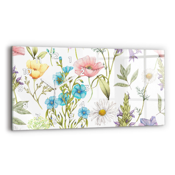 Horloge rectangulaire horizontale Composition florale