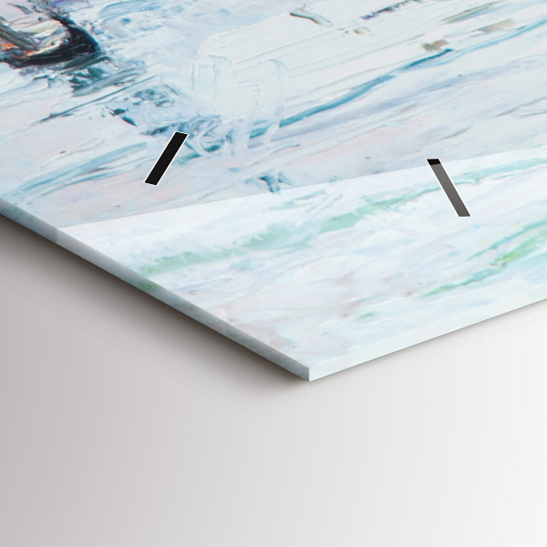 Horloge rectangulaire horizontale 'Peinture à l''huile yacht mer'