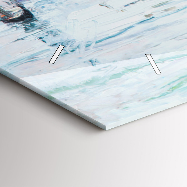 Horloge rectangulaire horizontale 'Peinture à l''huile yacht mer'