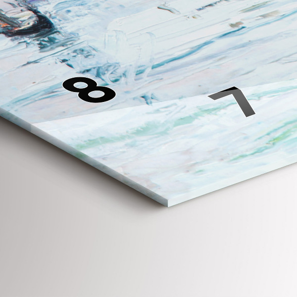 Horloge rectangulaire horizontale 'Peinture à l''huile yacht mer'