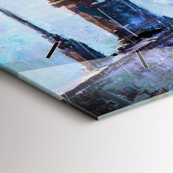 Horloge rectangulaire horizontale 'Art à l''huile'