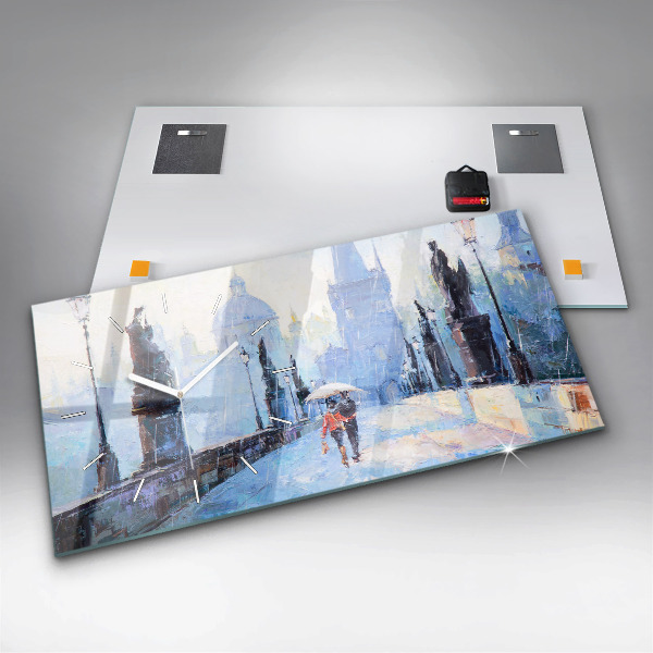 Horloge rectangulaire horizontale 'Art à l''huile'