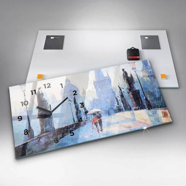 Horloge rectangulaire horizontale 'Art à l''huile'