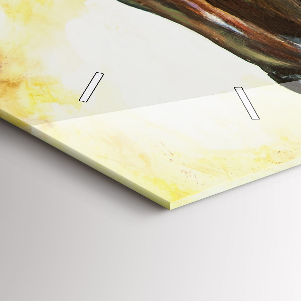 Horloge murale horizontale Deux chevaux peints