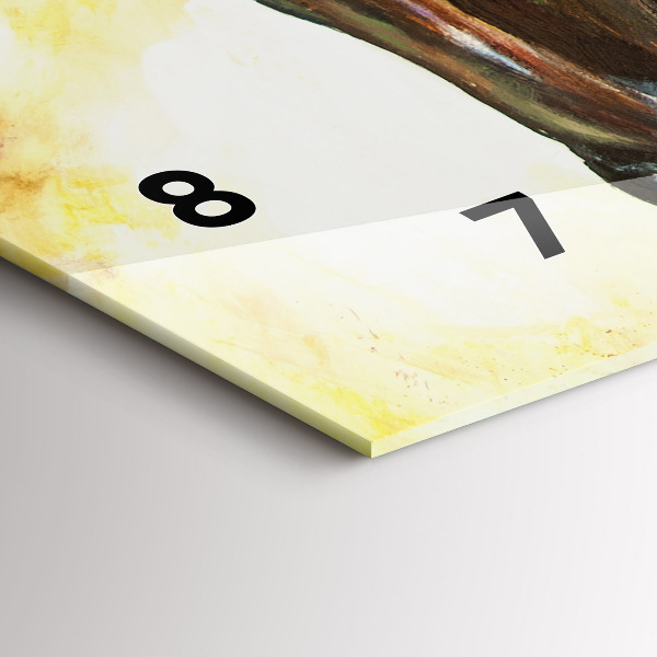 Horloge murale horizontale Deux chevaux peints