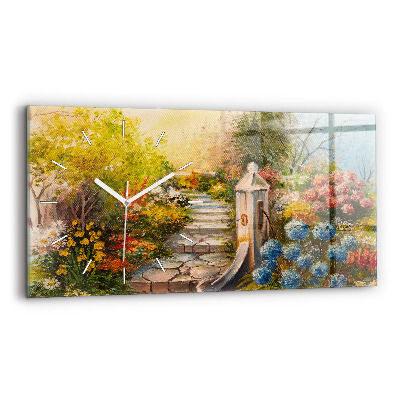 Horloge rectangulaire horizontale 'Composition de l''huile dans la forêt'
