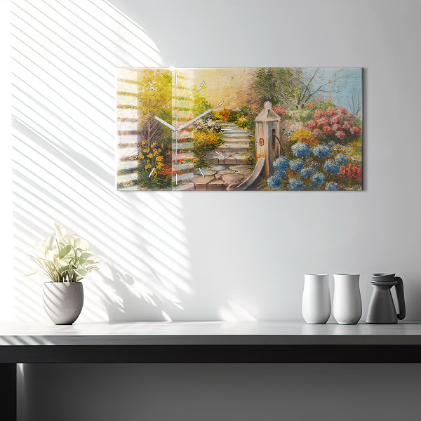 Horloge rectangulaire horizontale 'Composition de l''huile dans la forêt'