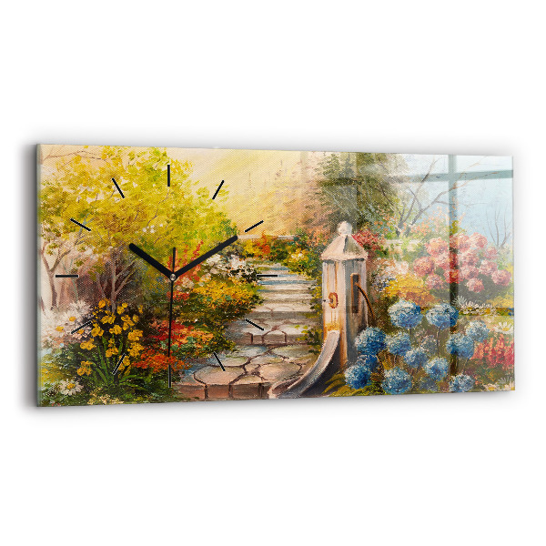 Horloge rectangulaire horizontale 'Composition de l''huile dans la forêt'