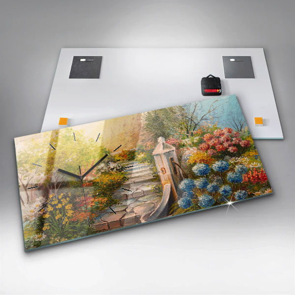 Horloge rectangulaire horizontale 'Composition de l''huile dans la forêt'