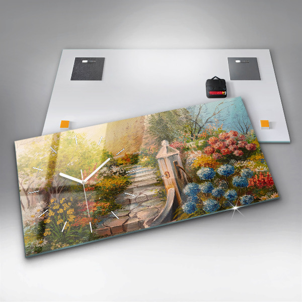 Horloge rectangulaire horizontale 'Composition de l''huile dans la forêt'