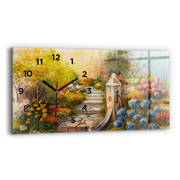 Horloge rectangulaire horizontale 'Composition de l''huile dans la forêt'