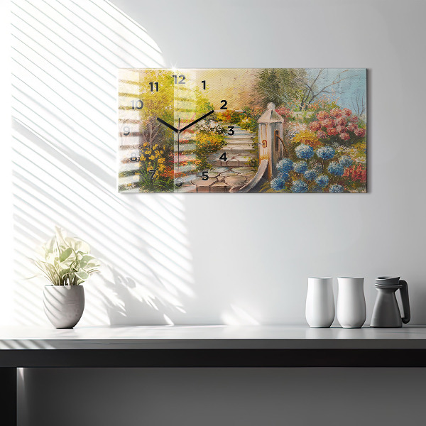 Horloge rectangulaire horizontale 'Composition de l''huile dans la forêt'