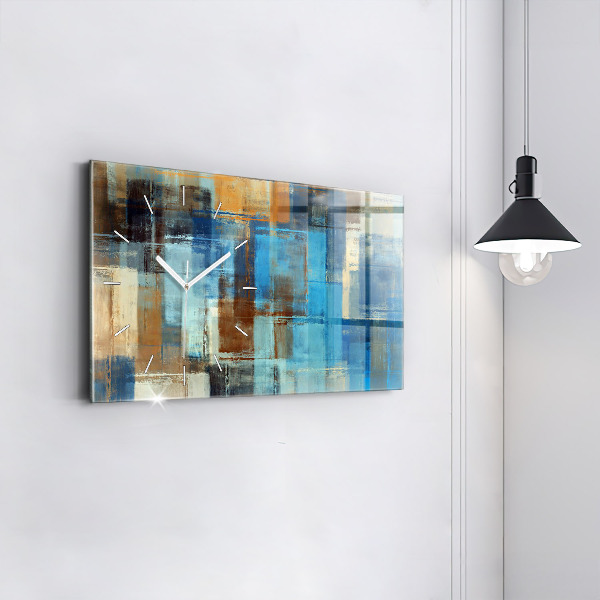 Horloge rectangulaire horizontale Fond coloré - abstrait