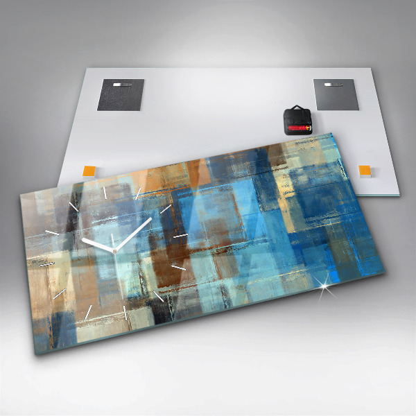 Horloge rectangulaire horizontale Fond coloré - abstrait