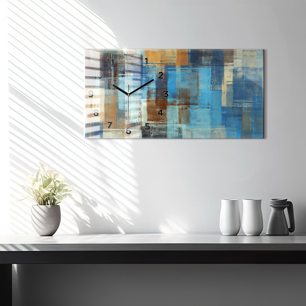 Horloge rectangulaire horizontale Fond coloré - abstrait