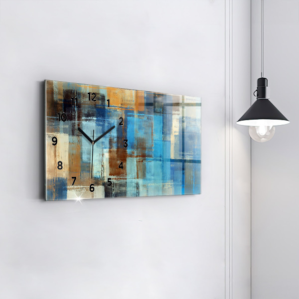 Horloge rectangulaire horizontale Fond coloré - abstrait