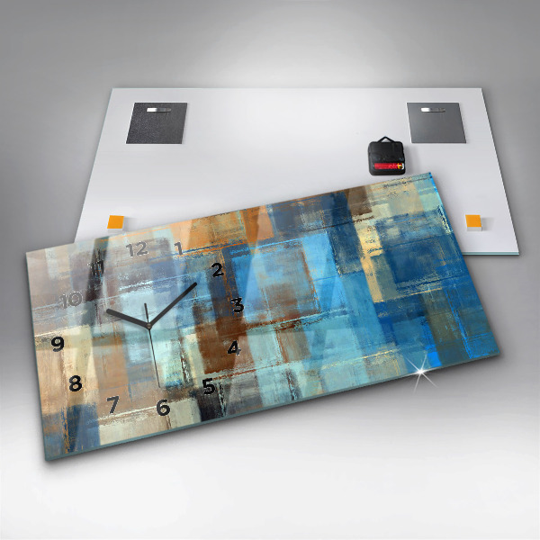 Horloge rectangulaire horizontale Fond coloré - abstrait