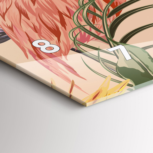 Horloge murale horizontale Feuilles de palmier tropicales